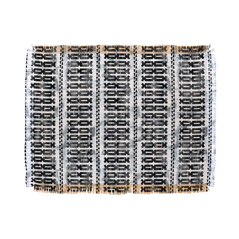 Schatzi Brown Mila Stripe White Throw Blanket