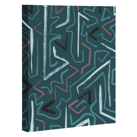 Schatzi Brown Modern Line Midnight Art Canvas