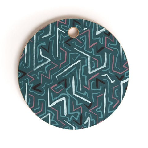 Schatzi Brown Modern Line Midnight Cutting Board Round