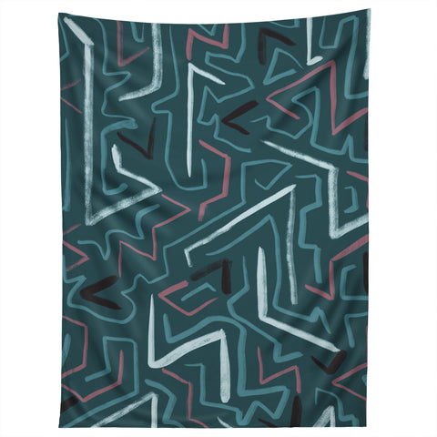 Schatzi Brown Modern Line Midnight Tapestry