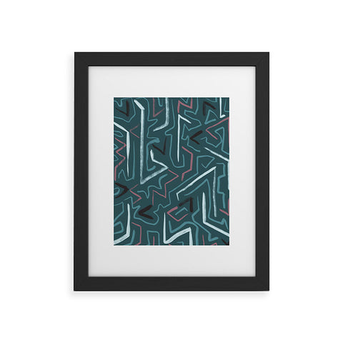 Schatzi Brown Modern Line Midnight Framed Art Print