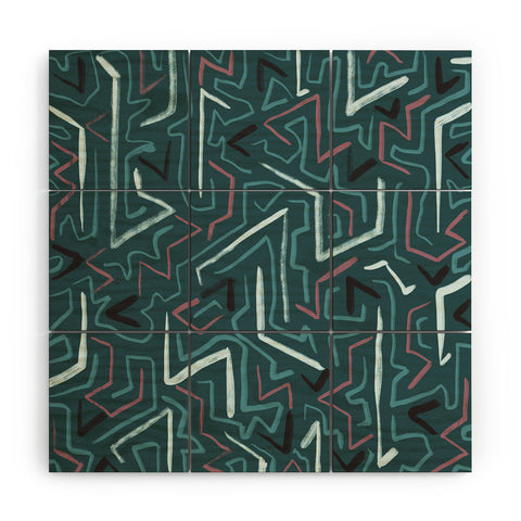 Schatzi Brown Modern Line Midnight Wood Wall Mural