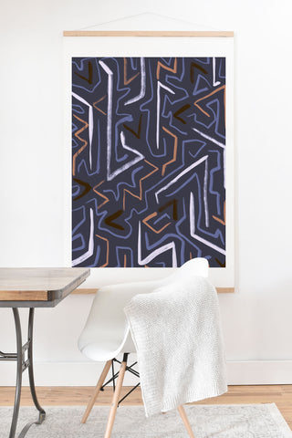 Schatzi Brown Modern Line Plum Art Print And Hanger