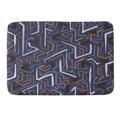 Schatzi Brown Modern Line Plum Memory Foam Bath Mat