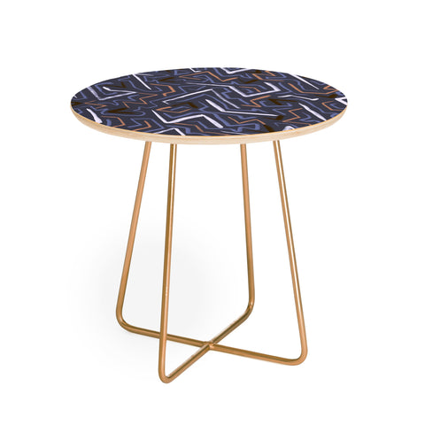 Schatzi Brown Modern Line Plum Round Side Table