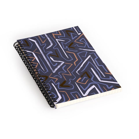 Schatzi Brown Modern Line Plum Spiral Notebook