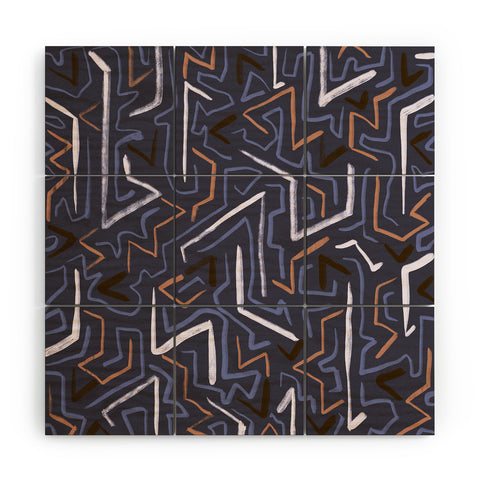 Schatzi Brown Modern Line Plum Wood Wall Mural