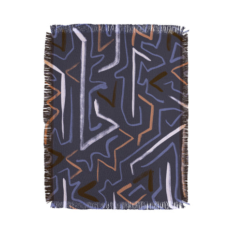 Schatzi Brown Modern Line Plum Throw Blanket