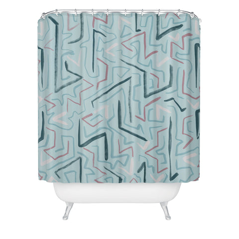 Schatzi Brown Modern Line Zepher Shower Curtain