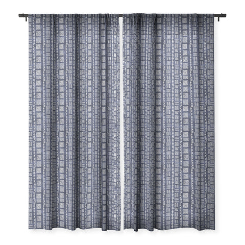 Schatzi Brown Modern Mud cloth 6 Ink Sheer Window Curtain