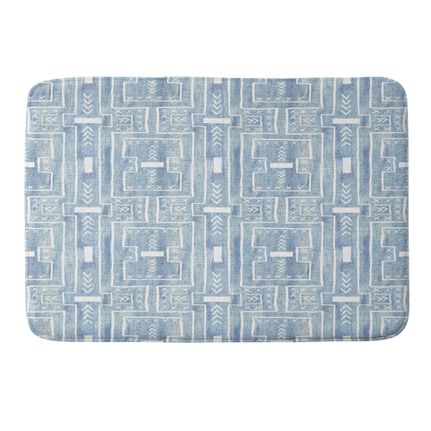 Schatzi Brown Modern Mud Cloth 7 Light Denim Memory Foam Bath Mat