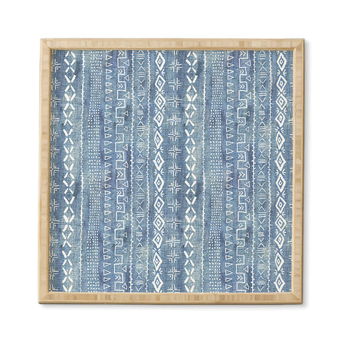 Schatzi Brown Modern Mudcloth Light Denim Framed Wall Art