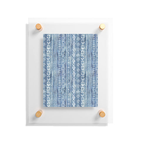 Schatzi Brown Modern Mudcloth Light Denim Floating Acrylic Print