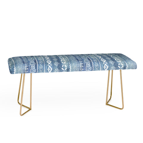 Schatzi Brown Modern Mudcloth Light Denim Bench