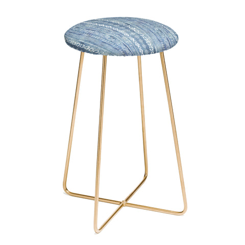 Schatzi Brown Modern Mudcloth Light Denim Counter Stool