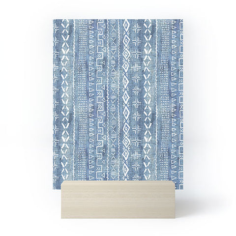 Schatzi Brown Modern Mudcloth Light Denim Mini Art Print