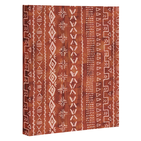 Schatzi Brown Modern Mudcloth Rust Art Canvas