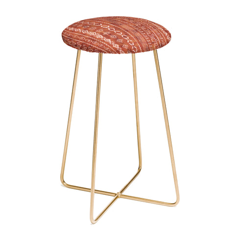Schatzi Brown Modern Mudcloth Rust Counter Stool
