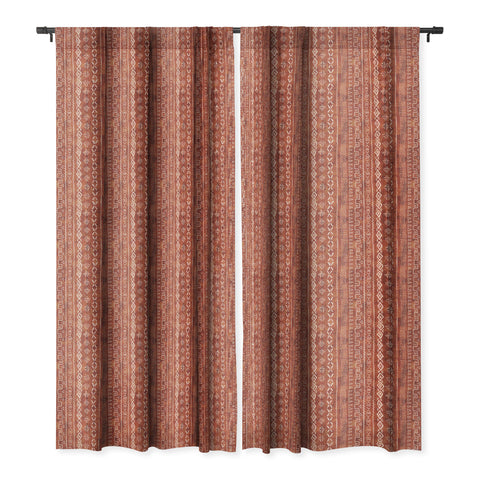 Schatzi Brown Modern Mudcloth Rust Blackout Window Curtain