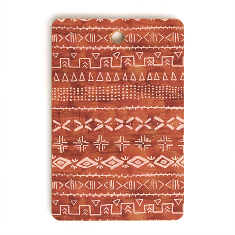 Schatzi Brown Modern Mudcloth Rust Cutting Board Rectangle