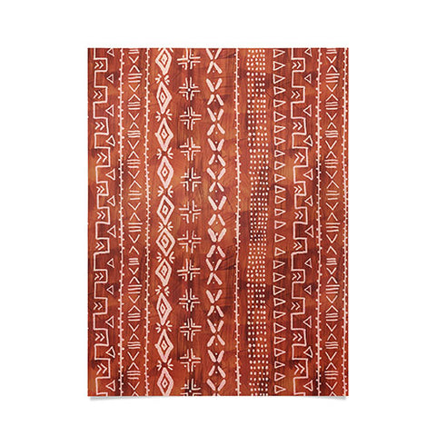 Schatzi Brown Modern Mudcloth Rust Poster