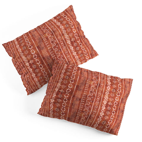 Schatzi Brown Modern Mudcloth Rust Pillow Shams