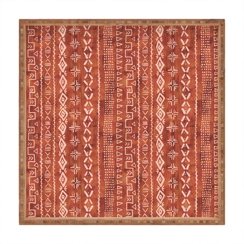 Schatzi Brown Modern Mudcloth Rust Square Tray