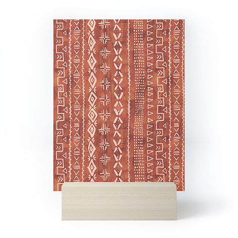 Schatzi Brown Modern Mudcloth Rust Mini Art Print