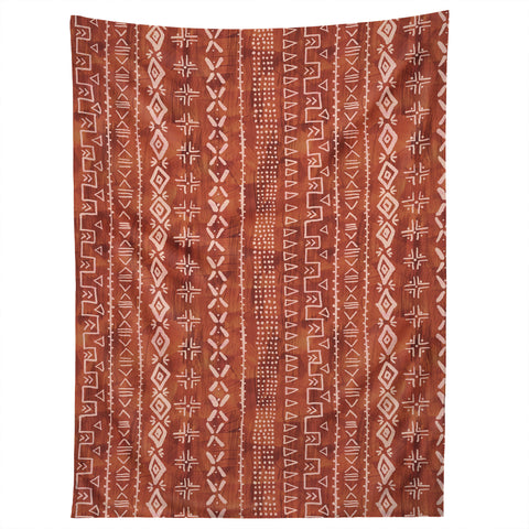Schatzi Brown Modern Mudcloth Rust Tapestry