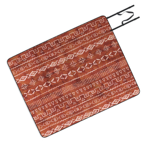 Schatzi Brown Modern Mudcloth Rust Picnic Blanket