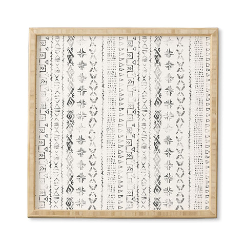 Schatzi Brown Modern Mudcloth Snow Framed Wall Art