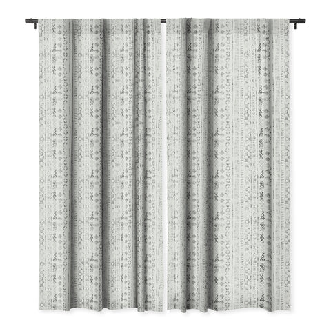 Schatzi Brown Modern Mudcloth Snow Blackout Window Curtain