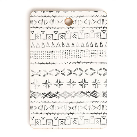 Schatzi Brown Modern Mudcloth Snow Cutting Board Rectangle