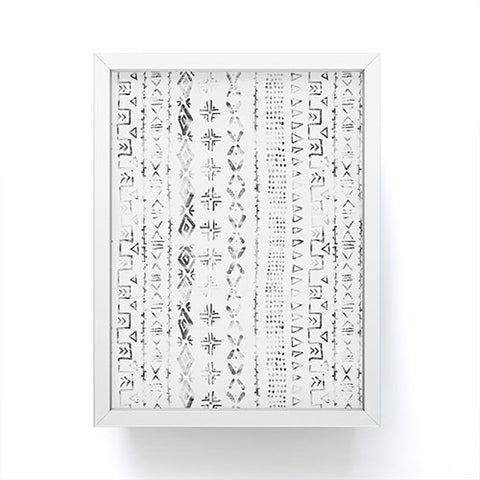 Schatzi Brown Modern Mudcloth Snow Framed Mini Art Print