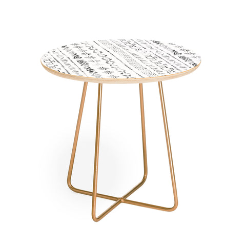 Schatzi Brown Modern Mudcloth Snow Round Side Table