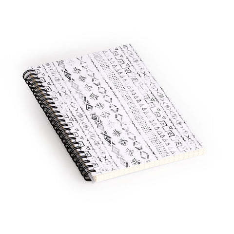 Schatzi Brown Modern Mudcloth Snow Spiral Notebook
