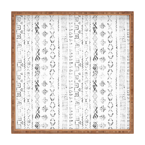 Schatzi Brown Modern Mudcloth Snow Square Tray