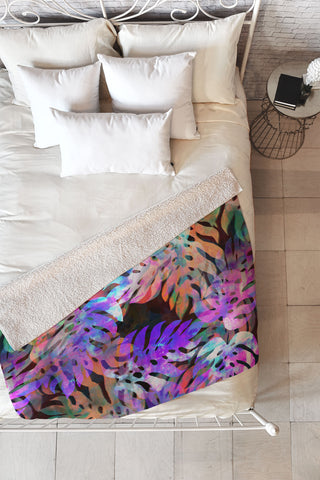 Schatzi Brown Monstrea Love Fleece Throw Blanket