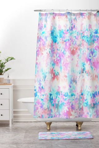 Schatzi Brown Montauk Daisy DAY Shower Curtain And Mat