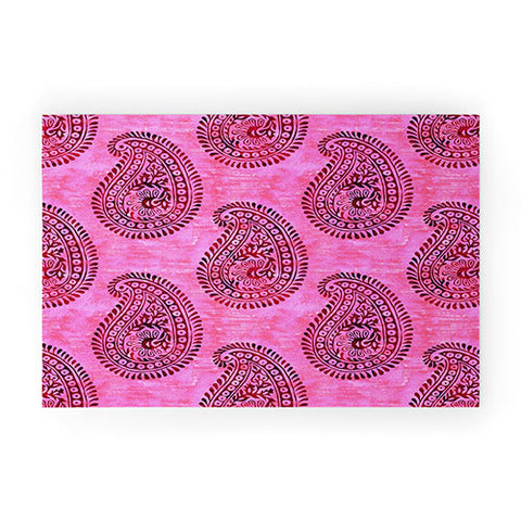 Schatzi Brown Mora Paisley Hot Pink Welcome Mat