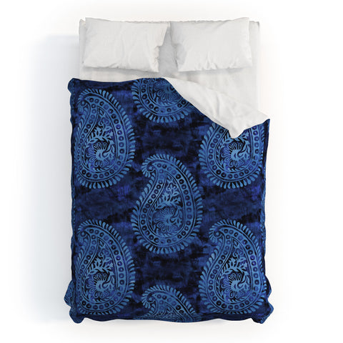 Schatzi Brown Mora Paisley Indigo Duvet Cover