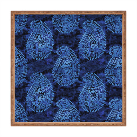 Schatzi Brown Mora Paisley Indigo Square Tray