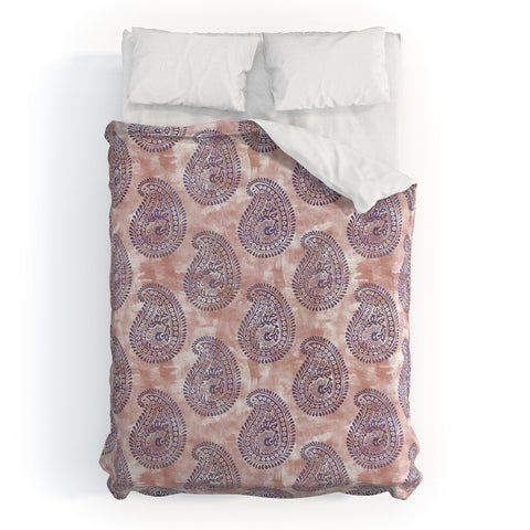 Schatzi Brown Mora Paisley Mauve Mini Duvet Cover