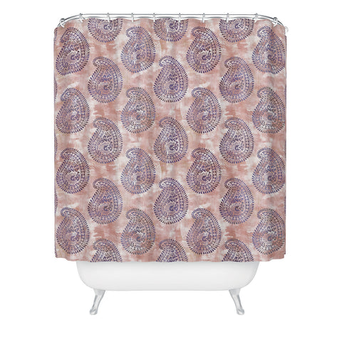 Schatzi Brown Mora Paisley Mauve Mini Shower Curtain