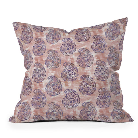 Schatzi Brown Mora Paisley Mauve Mini Throw Pillow