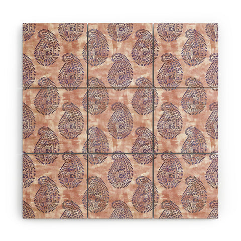 Schatzi Brown Mora Paisley Mauve Mini Wood Wall Mural