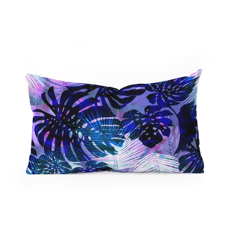 Schatzi Brown Motuu Tropical Blue Oblong Throw Pillow