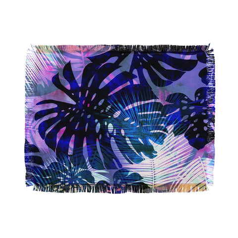 Schatzi Brown Motuu Tropical Blue Throw Blanket