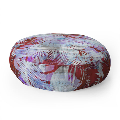 Schatzi Brown Motuu Tropical White Floor Pillow Round