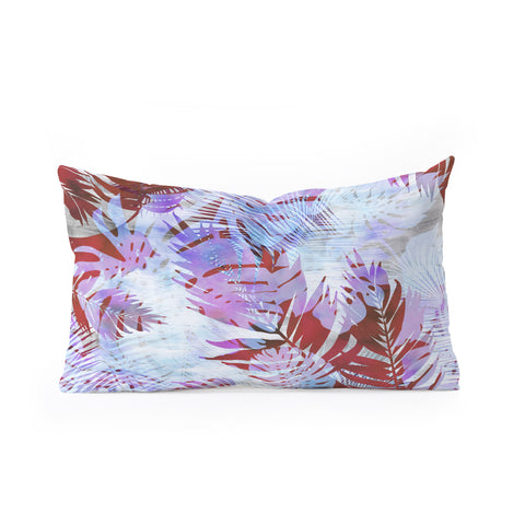 Schatzi Brown Motuu Tropical White Oblong Throw Pillow